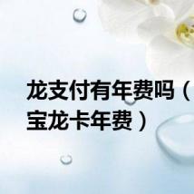 龙支付有年费吗（支付宝龙卡年费）