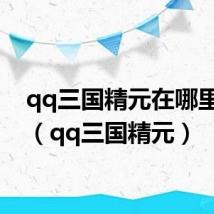 qq三国精元在哪里鉴定（qq三国精元）