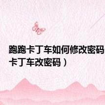 跑跑卡丁车如何修改密码（跑跑卡丁车改密码）