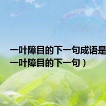 一叶障目的下一句成语是什么(一叶障目的下一句)