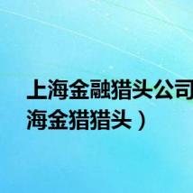 上海金融猎头公司（上海金猎猎头）