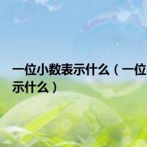 一位小数表示什么(一位小数表示什么)