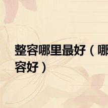 整容哪里最好（哪里整容好）