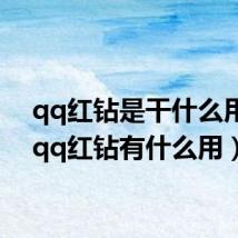 qq红钻是干什么用的(qq红钻有什么用)