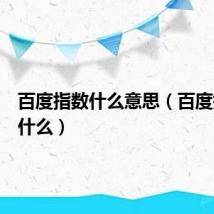 百度指数什么意思(百度指数是什么)
