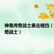 神鬼传奇战士暴击格挡(神鬼传奇战士)
