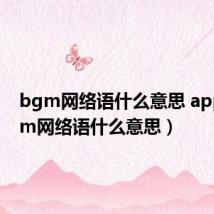 bgm网络语什么意思 app（bgm网络语什么意思）