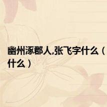 幽州涿郡人,张飞字什么（张飞字什么）