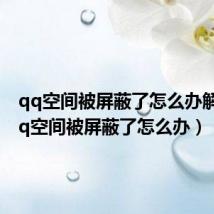 qq空间被屏蔽了怎么办解除（qq空间被屏蔽了怎么办）