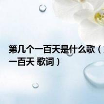 第几个一百天是什么歌(第几个一百天 歌词)