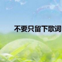 不要只留下歌词