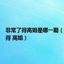 非常了得高姐是哪一期(非常了得 高姐)