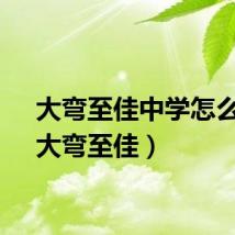 大弯至佳中学怎么样（大弯至佳）