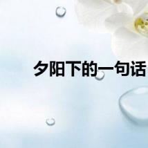 夕阳下的一句话