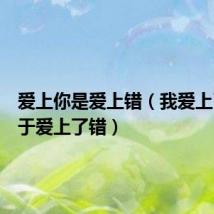 爱上你是爱上错(我爱上了你等于爱上了错)