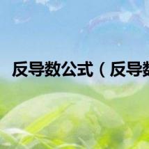 反导数公式(反导数)