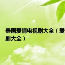 泰国爱情电视剧大全(爱情电视剧大全)