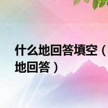 什么地回答填空（什么地回答）