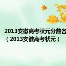 2013安徽高考状元分数各科分数（2013安徽高考状元）