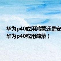 华为p40或用鸿蒙还是安卓好（华为p40或用鸿蒙）