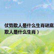 仗势欺人是什么生肖谜底（仗势欺人是什么生肖）