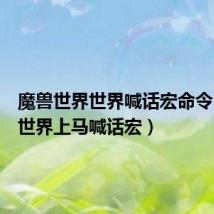 魔兽世界世界喊话宏命令(魔兽世界上马喊话宏)