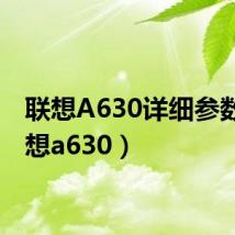 联想A630详细参数(联想a630)