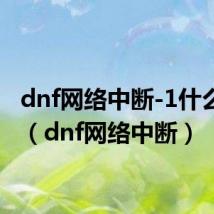 dnf网络中断-1什么意思(dnf网络中断)