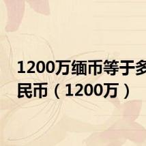 1200万缅币等于多少人民币（1200万）