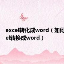 excel转化成word（如何将excel转换成word）