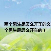 两个男生是怎么开车的文章(两个男生是怎么开车的)
