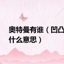 奥特曼有谁（凹凸曼是什么意思）