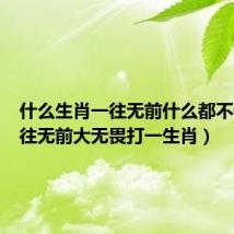 什么生肖一往无前什么都不怕(一往无前大无畏打一生肖)