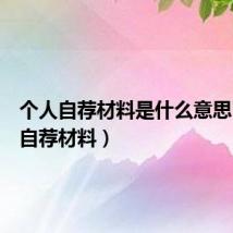 个人自荐材料是什么意思（个人自荐材料）