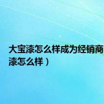 大宝漆怎么样成为经销商(大宝漆怎么样)