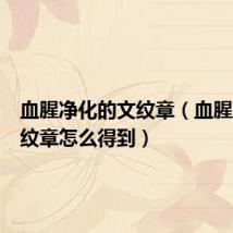 血腥净化的文纹章(血腥净化的纹章怎么得到)