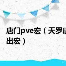 唐门pve宏(天罗唐门输出宏)
