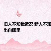 旧人不知我近况 新人不知我过往出自哪里