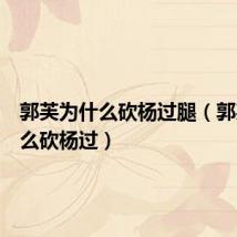 郭芙为什么砍杨过腿(郭芙为什么砍杨过)