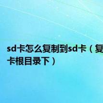 sd卡怎么复制到sd卡(复制到sd卡根目录下)