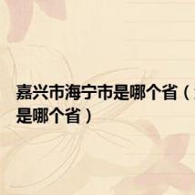 嘉兴市海宁市是哪个省（海宁市是哪个省）