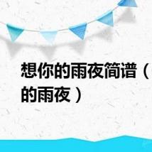 想你的雨夜简谱（想你的雨夜）