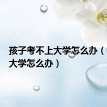 孩子考不上大学怎么办(考不上大学怎么办)