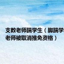 支教老师踹学生（脚踹学生支教老师被取消推免资格）