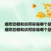 细思恐极和谈何容易哪个是成语（细思恐极和谈何容易哪个是成语）