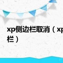 xp侧边栏取消（xp侧边栏）