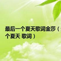 最后一个夏天歌词金莎(最后一个夏天 歌词)