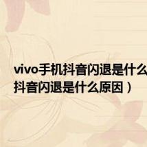vivo手机抖音闪退是什么原因(抖音闪退是什么原因)