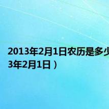 2013年2月1日农历是多少(2013年2月1日)