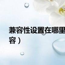 兼容性设置在哪里（兼容）